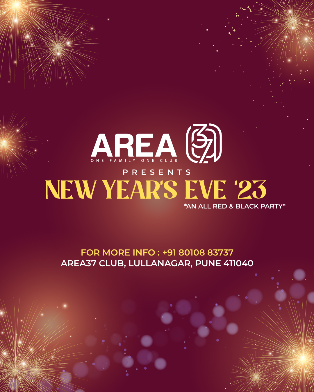 Area 37 Club - Presents - Aloha Nights - NYE 23 An ALL RED N BLACK PARTY