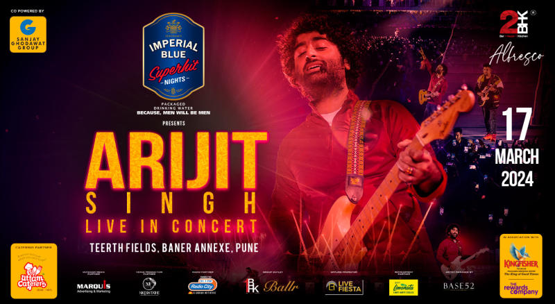 Arijit Singh Live In Pune - 2024 Music  March 17 | Gates Open At 4PM  Teerth Fields, Pune